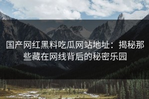国产网红黑料吃瓜网站地址：揭秘那些藏在网线背后的秘密乐园