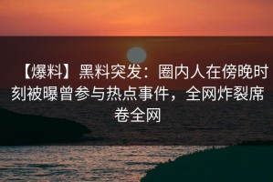 【爆料】黑料突发：圈内人在傍晚时刻被曝曾参与热点事件，全网炸裂席卷全网