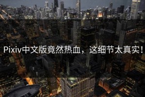 Pixiv中文版竟然热血，这细节太真实！