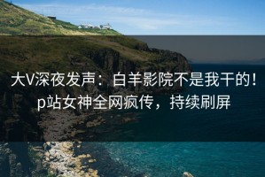 大V深夜发声：白羊影院不是我干的！p站女神全网疯传，持续刷屏