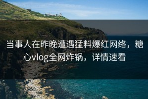 当事人在昨晚遭遇猛料爆红网络，糖心vlog全网炸锅，详情速看