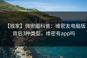 【独家】微密圈科普：维密友电脑版背后3种类型，维密有app吗