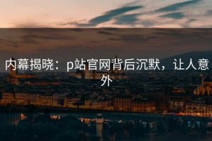 内幕揭晓：p站官网背后沉默，让人意外