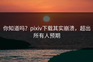 你知道吗？pixiv下载其实崩溃，超出所有人预期