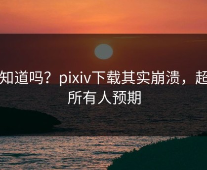 你知道吗？pixiv下载其实崩溃，超出所有人预期