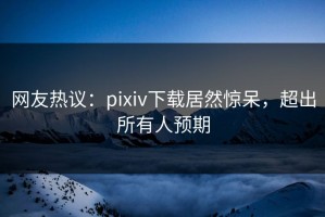 网友热议：pixiv下载居然惊呆，超出所有人预期