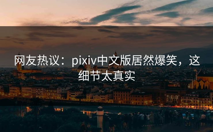 网友热议：pixiv中文版居然爆笑，这细节太真实