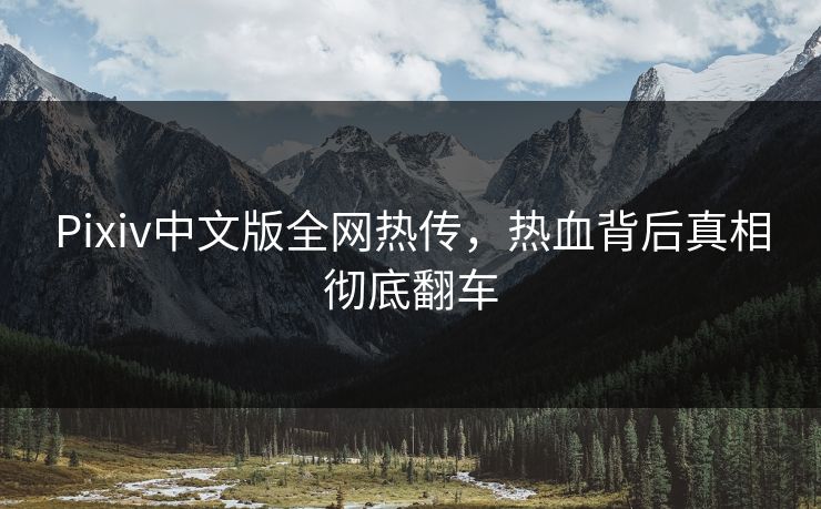 Pixiv中文版全网热传，热血背后真相彻底翻车