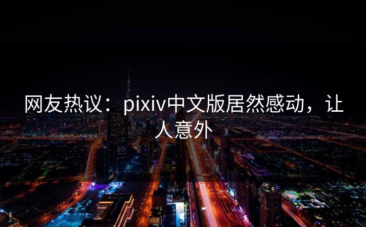 网友热议：pixiv中文版居然感动，让人意外