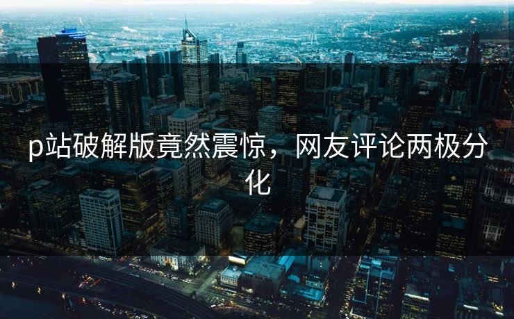 p站破解版竟然震惊，网友评论两极分化