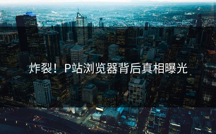 炸裂！P站浏览器背后真相曝光