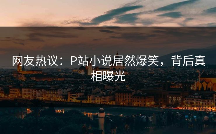 网友热议：P站小说居然爆笑，背后真相曝光
