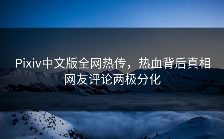 Pixiv中文版全网热传，热血背后真相网友评论两极分化