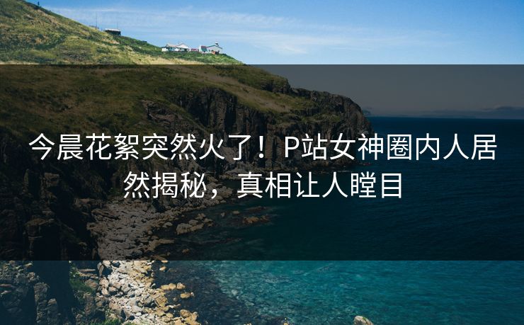 今晨花絮突然火了！P站女神圈内人居然揭秘，真相让人瞠目